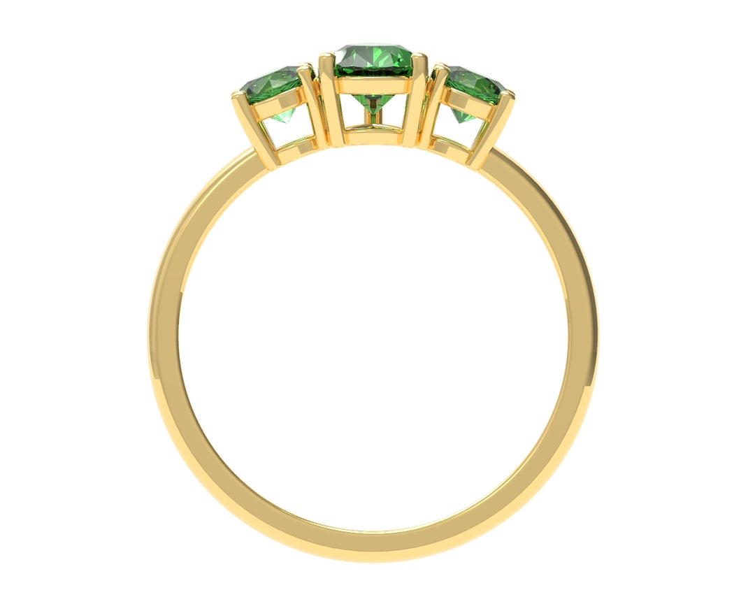 Pear And Round Emeralds Ring | Luxe Vert VI