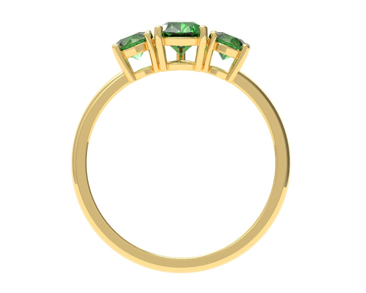 Pear And Round Emeralds Ring | Luxe Vert VI