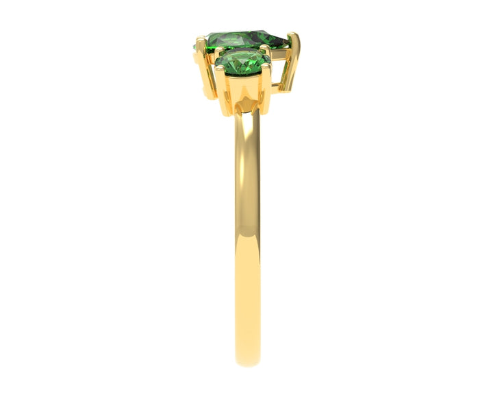 Pear And Round Emeralds Ring | Luxe Vert VI