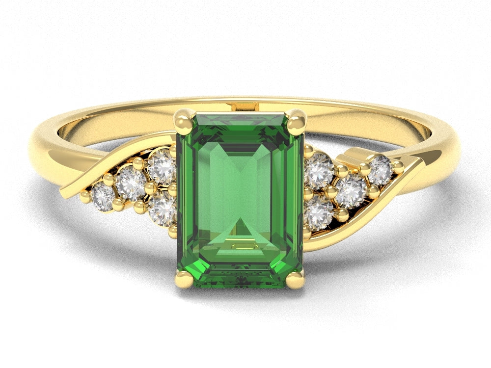 Octagon Emerald Ring With Diamonds | Luxe Vert VII