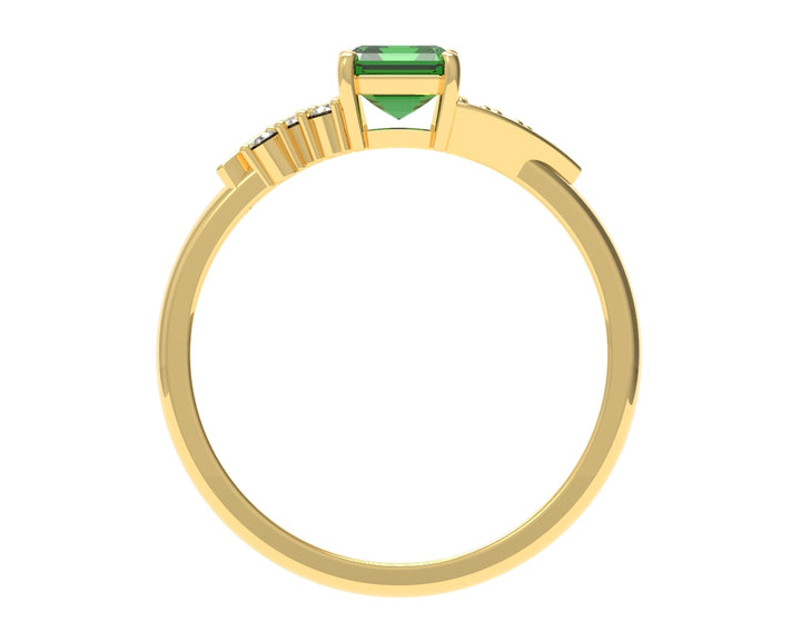 Octagon Emerald Ring With Diamonds | Luxe Vert VII