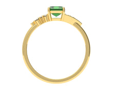 Load image into Gallery viewer, Octagon Emerald Ring With Diamonds | Luxe Vert VII
