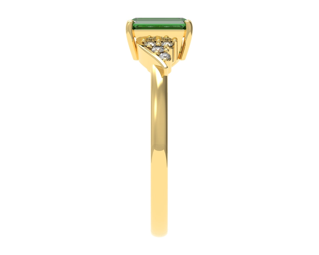 Octagon Emerald Ring With Diamonds | Luxe Vert VII