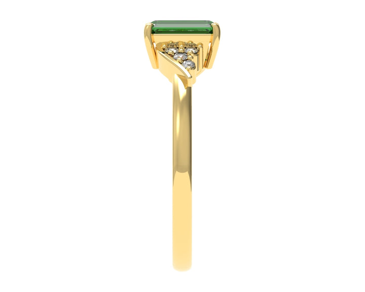 Octagon Emerald Ring With Diamonds | Luxe Vert VII