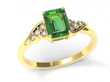 Load image into Gallery viewer, Octagon Emerald Ring With Diamonds | Luxe Vert VII
