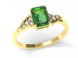 Octagon Emerald Ring With Diamonds | Luxe Vert VII