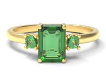 Load image into Gallery viewer, Octagon And Round Emeralds Ring | Luxe Vert VIII
