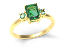 Load image into Gallery viewer, Octagon And Round Emeralds Ring | Luxe Vert VIII
