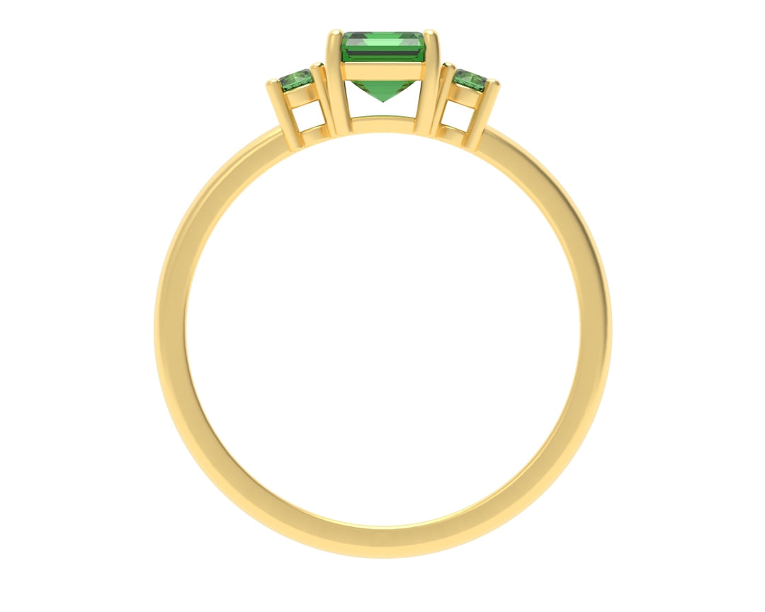 Octagon And Round Emeralds Ring | Luxe Vert VIII