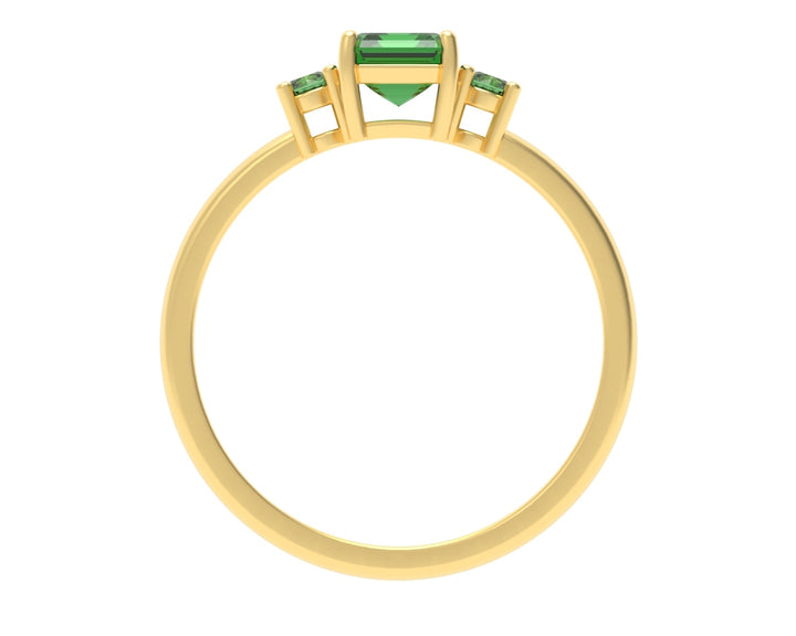 Octagon And Round Emeralds Ring | Luxe Vert VIII