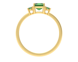 Octagon And Round Emeralds Ring | Luxe Vert VIII