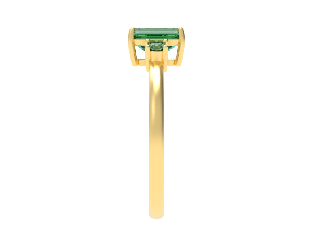 Octagon And Round Emeralds Ring | Luxe Vert VIII