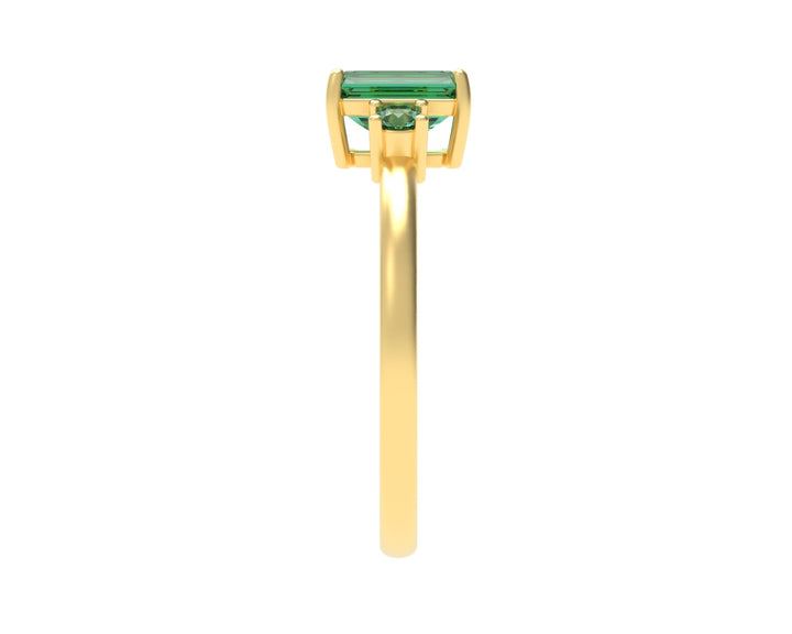 Octagon And Round Emeralds Ring | Luxe Vert VIII