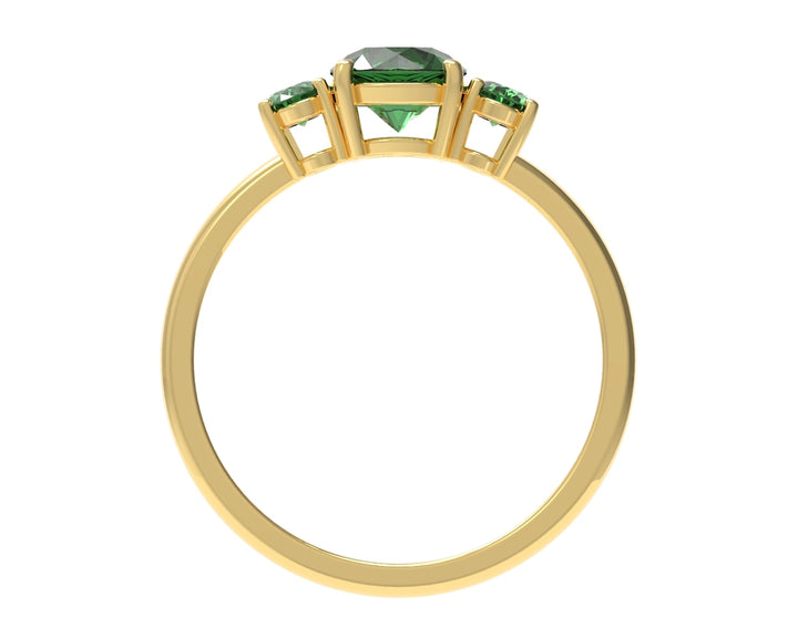 Round And Oval Emeralds Ring | Luxe Vert IX