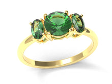 Load image into Gallery viewer, Round And Oval Emeralds Ring | Luxe Vert IX
