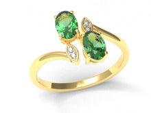 Load image into Gallery viewer, Oval Emeralds And Diamonds Toi Moi Ring | Luxe Vert XI
