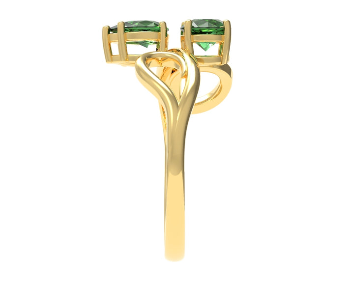 Round And Pear Emerald Toi Moi Ring | Luxe Vert XII