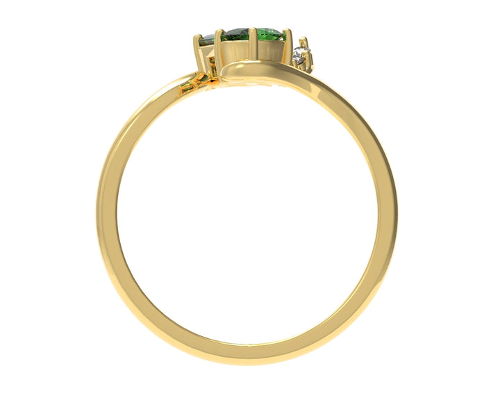 Octagon And Oval Emerald Toi Moi Ring With Diamonds | Luxe Vert XIII