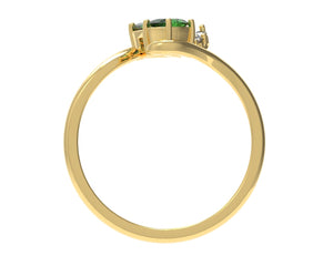 Octagon And Oval Emerald Toi Moi Ring With Diamonds | Luxe Vert XIII