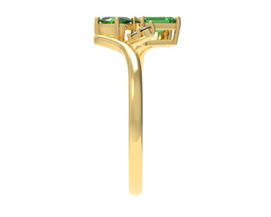 Octagon And Oval Emerald Toi Moi Ring With Diamonds | Luxe Vert XIII