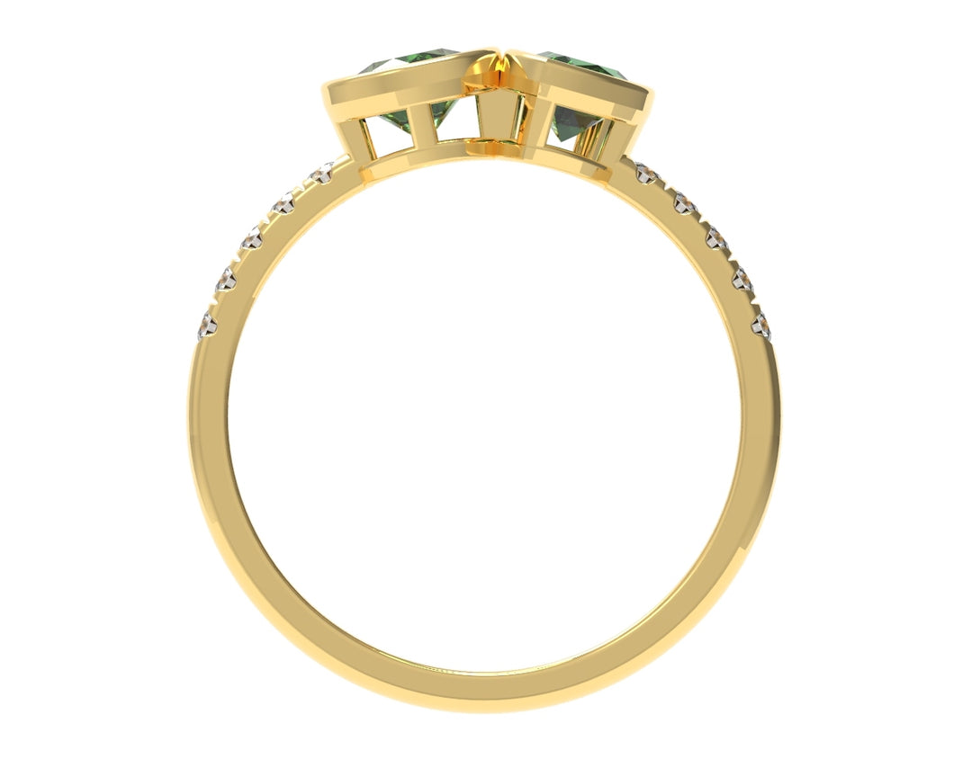 Round And Marquise Emerald Ring With Diamonds | Luxe Vert XIV