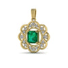 18K Gold Pendant with 1.68 cts Colombian Emerald and White Natural Diamonds