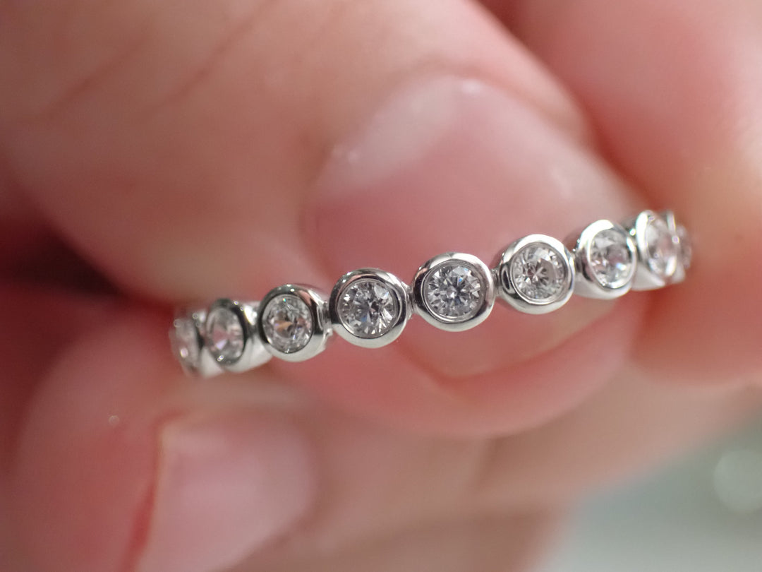 Ring with Round White Diamonds in Bezel Setting | Fête Jubilee XVI