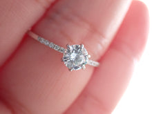 Load image into Gallery viewer, Classic Engagement Ring with a Center Round White Diamond and Round White Side Diamonds | Fête Matrimony XIII
