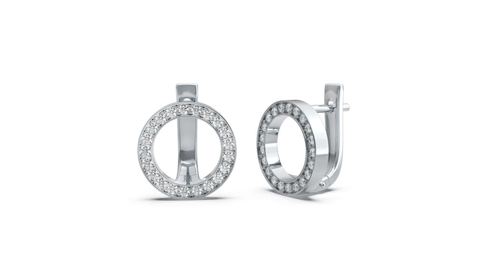 Circle Earrings Encrusted with Round White Diamonds | Fête Jubilee II