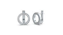 Load image into Gallery viewer, Circle Earrings Encrusted with Round White Diamonds | Fête Jubilee II

