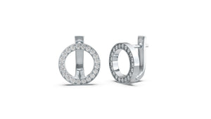 Circle Earrings Encrusted with Round White Diamonds | Fête Jubilee II