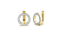 Load image into Gallery viewer, Circle Earrings Encrusted with Round White Diamonds | Fête Jubilee II
