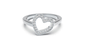 Heart Ring with White Round Diamonds | Fête Jubilee XXII