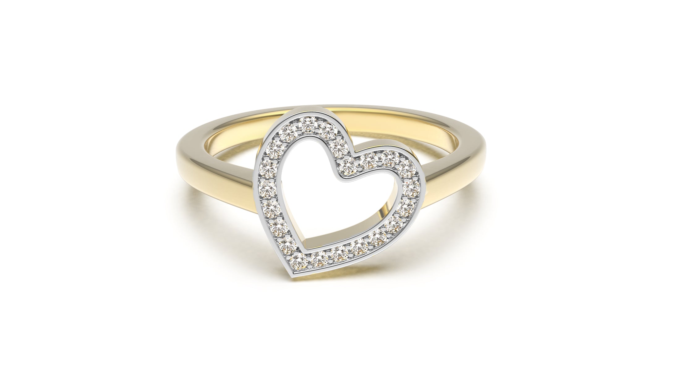 Heart Ring with White Round Diamonds | Fête Jubilee XXII