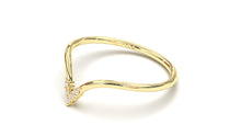 Load image into Gallery viewer, Stackable Ring with V Shaped Design with Round White Diamonds | Mix &amp; Match Trio III
