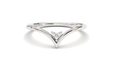 Load image into Gallery viewer, Stackable Ring with V Shaped Design with Three Round White Diamonds | Mix &amp; Match Trio I
