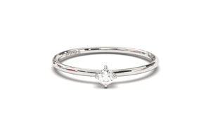 Stackable Ring with a Solitaire Round White Diamond | Mix & Match Trio V