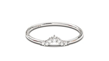 Load image into Gallery viewer, Stackable Ring with V-Shaped Design with Various Sizes of Round White Diamonds | Mix &amp; Match Trio IV
