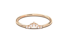 Load image into Gallery viewer, Stackable Ring with V-Shaped Design with Various Sizes of Round White Diamonds | Mix &amp; Match Trio IV
