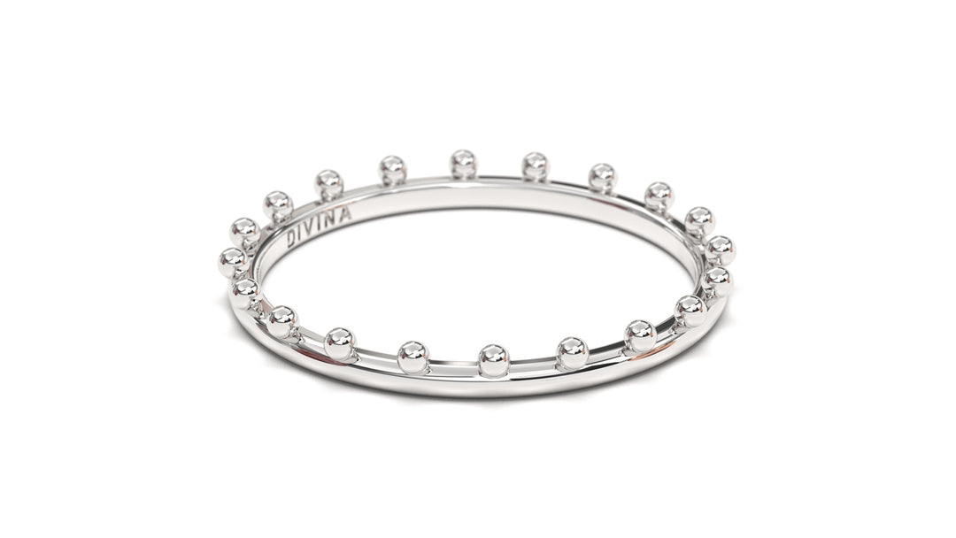 Stackable Ring with Spherical Elements in the Design | Mix & Match Trio VII