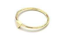Load image into Gallery viewer, Stackable Ring with Three Round White Diamonds Inside a Pyramid | Mix &amp; Match Trio X
