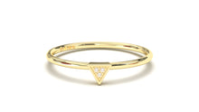Load image into Gallery viewer, Stackable Ring with Three Round White Diamonds Inside a Pyramid | Mix &amp; Match Trio X
