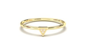 Stackable Ring with Three Round White Diamonds Inside a Pyramid | Mix & Match Trio X