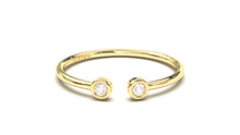 Load image into Gallery viewer, Stackable Ring with Open Design where Two Round White Diamonds are Facing Each Other | Mix &amp; Match Trio XII
