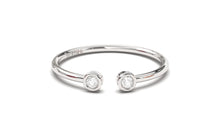 Load image into Gallery viewer, Stackable Ring with Open Design where Two Round White Diamonds are Facing Each Other | Mix &amp; Match Trio XII
