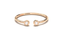 Load image into Gallery viewer, Stackable Ring with Open Design where Two Round White Diamonds are Facing Each Other | Mix &amp; Match Trio XII
