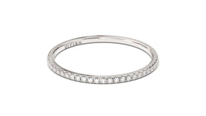 Stackable Ring with Round White Diamonds on Half Shank  | Mix & Match Trio XI