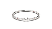 Load image into Gallery viewer, Stackable Ring with Two Round White Diamonds | Mix &amp; Match Trio XIV
