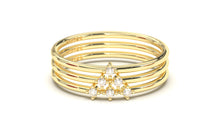 Load image into Gallery viewer, Stackable Ring with Two Round White Diamonds | Mix &amp; Match Trio XIV
