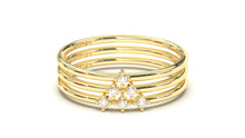 Load image into Gallery viewer, Stackable Ring with Three Round White Diamonds | Mix &amp; Match Trio XV
